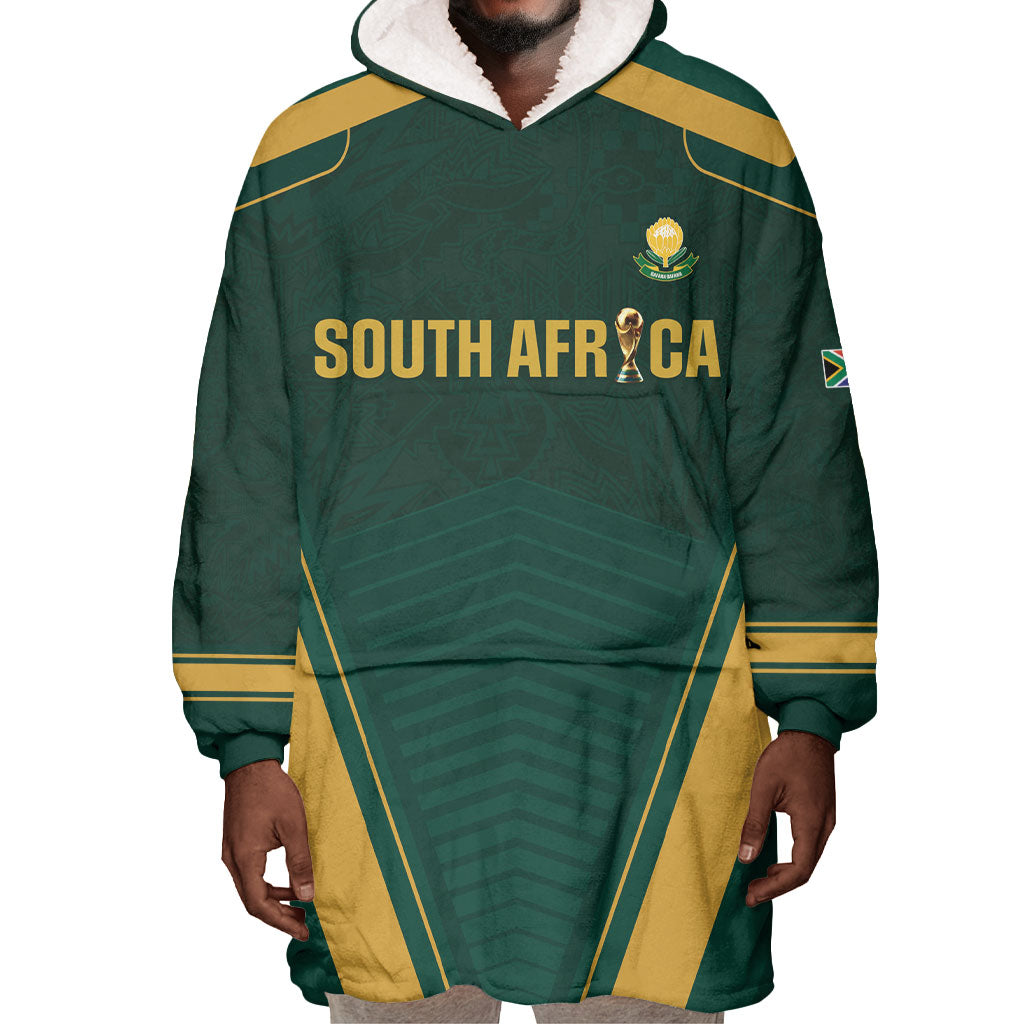 Custom South Africa 2026 World Football Wearable Blanket Hoodie Bafana Bafana Woza