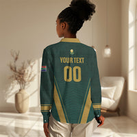 Custom South Africa 2026 World Football Women Casual Shirt Bafana Bafana Woza