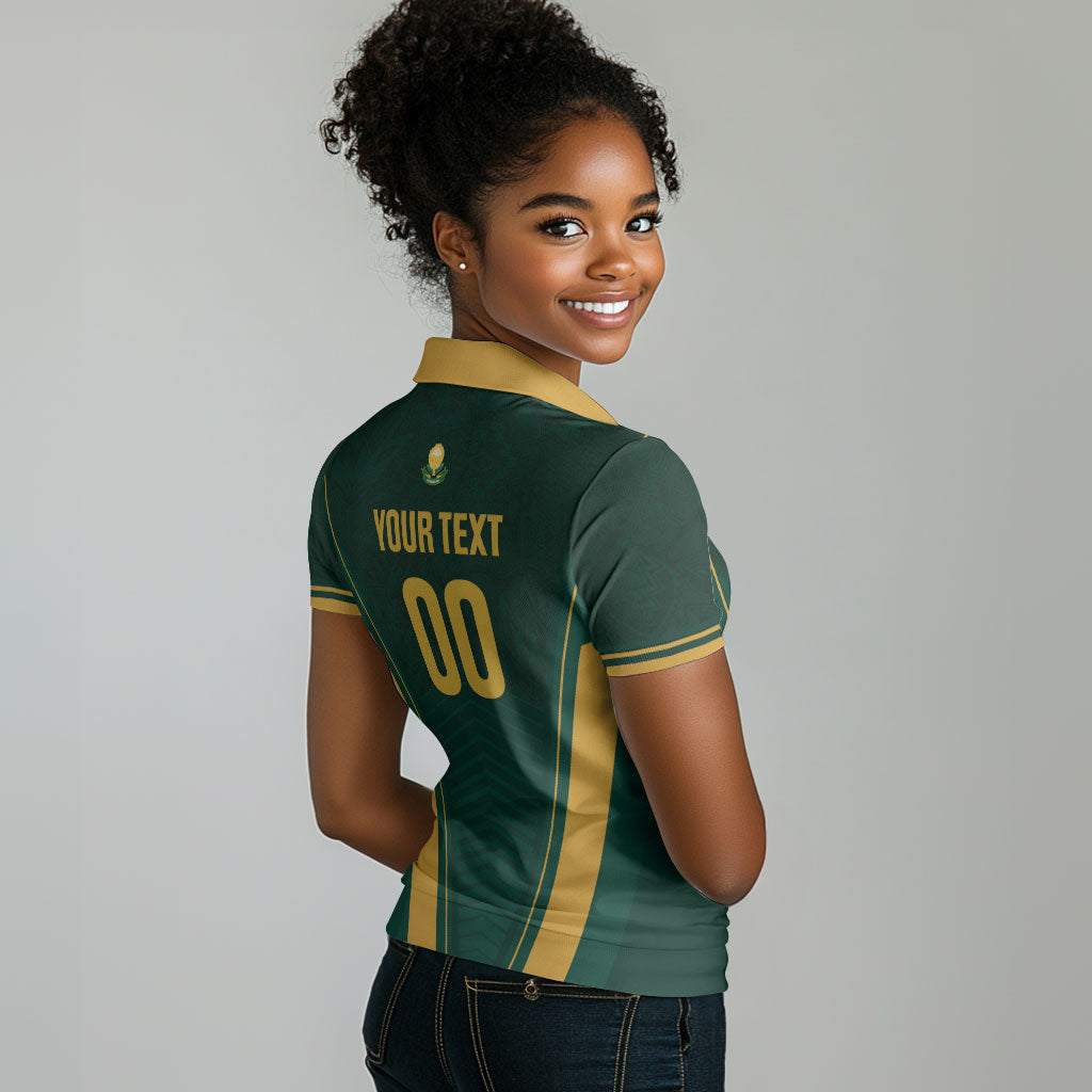Custom South Africa 2026 World Football Women Polo Shirt Bafana Bafana Woza