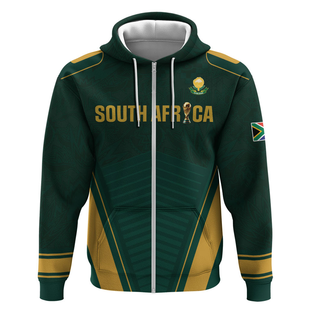 Custom South Africa 2026 World Football Zip Hoodie Bafana Bafana Woza