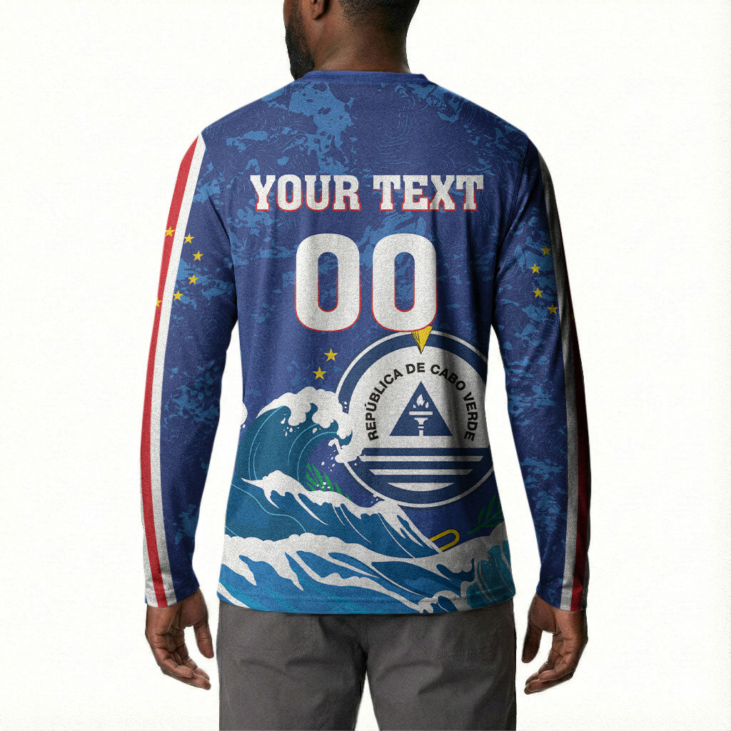 Custom Cape Verde 2026 World Football Button Sweatshirt Blue Sharks Come On