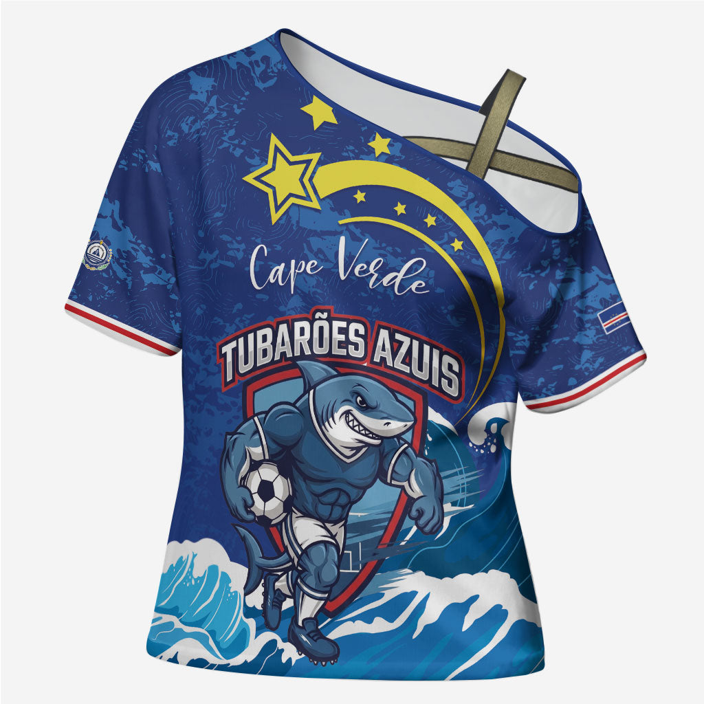 Custom Cape Verde 2026 World Football Cross Shoulder Shirt Blue Sharks Come On
