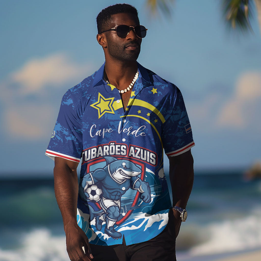 Custom Cape Verde 2026 World Football Hawaiian Shirt Blue Sharks Come On