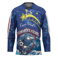 Custom Cape Verde 2026 World Football Hockey Jersey Blue Sharks Come On