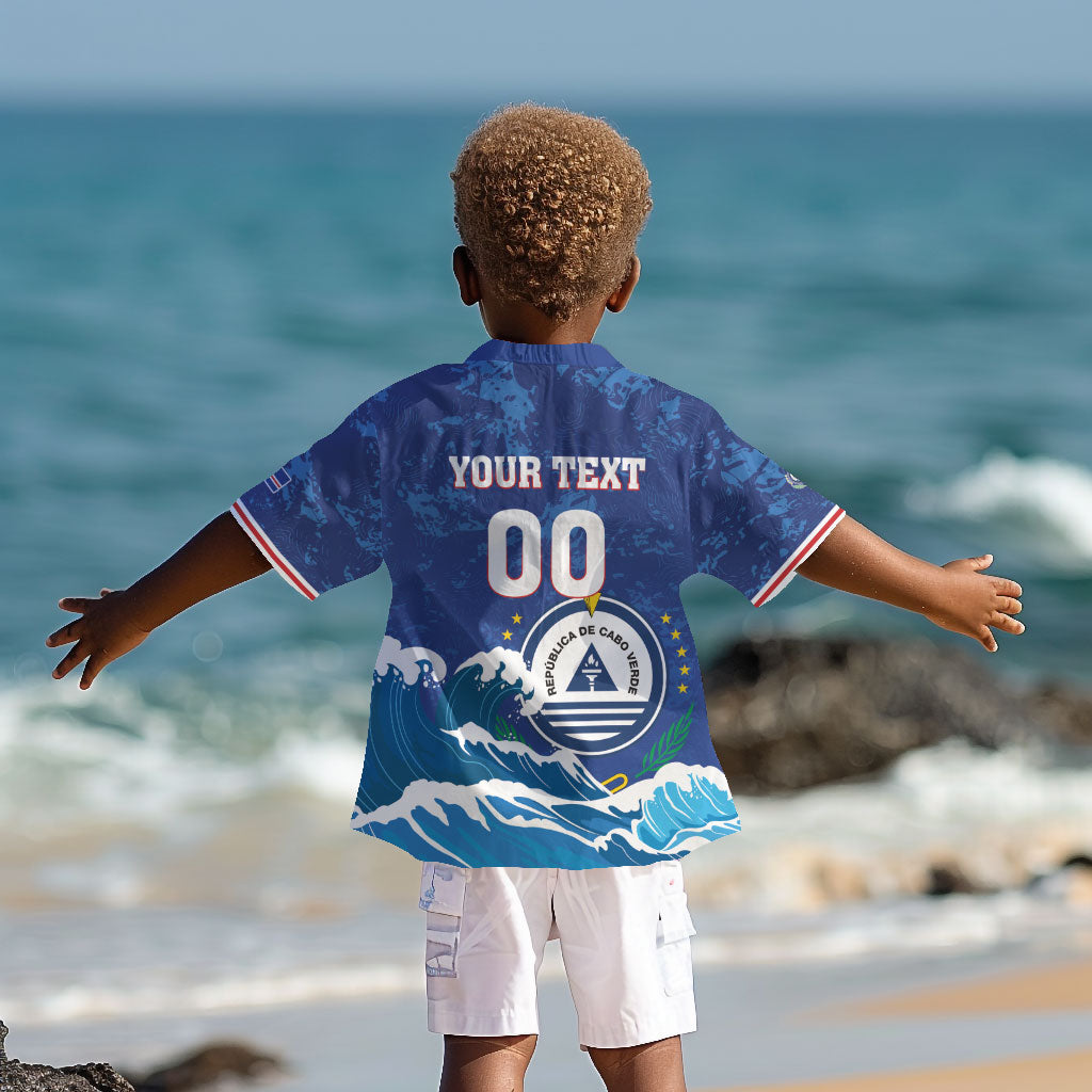 Custom Cape Verde 2026 World Football Kid Hawaiian Shirt Blue Sharks Come On