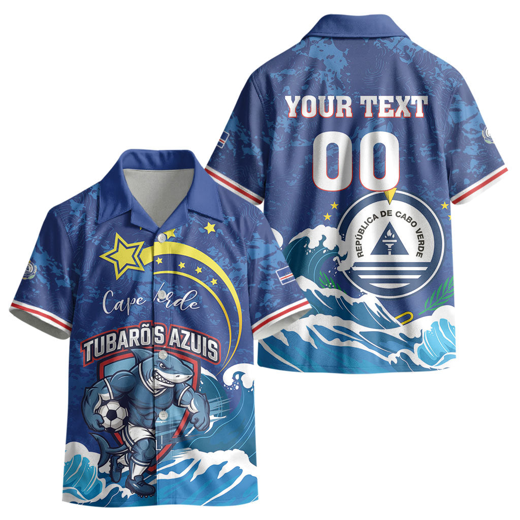 Custom Cape Verde 2026 World Football Kid Hawaiian Shirt Blue Sharks Come On LT01