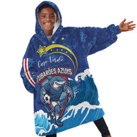 Custom Cape Verde 2026 World Football Kid Wearable Blanket Hoodie Blue Sharks Come On