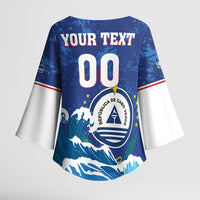 Custom Cape Verde 2026 World Football Kimono Sleeve Blouse Blue Sharks Come On