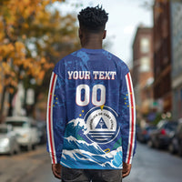 Custom Cape Verde 2026 World Football Long Sleeve Shirt Blue Sharks Come On