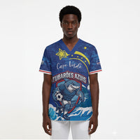 Custom Cape Verde 2026 World Football Scrub Top Blue Sharks Come On
