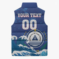 Custom Cape Verde 2026 World Football Sleeveless Puffer Jacket Blue Sharks Come On