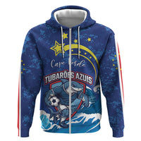 Custom Cape Verde 2026 World Football Zip Hoodie Blue Sharks Come On