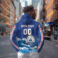 Custom Cape Verde 2026 World Football Zip Hoodie Blue Sharks Come On