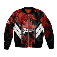 Canada Soccer Sleeve Zip Bomber Jacket Canadian Maple Sporty Style - Wonder Print Shop