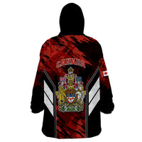 Canada Soccer Wearable Blanket Hoodie Canadian Maple Sporty Style - Wonder Print Shop
