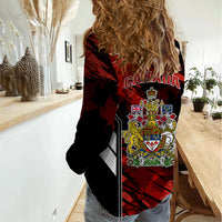 Canada Soccer Women Casual Shirt Canadian Maple Sporty Style - Wonder Print Shop