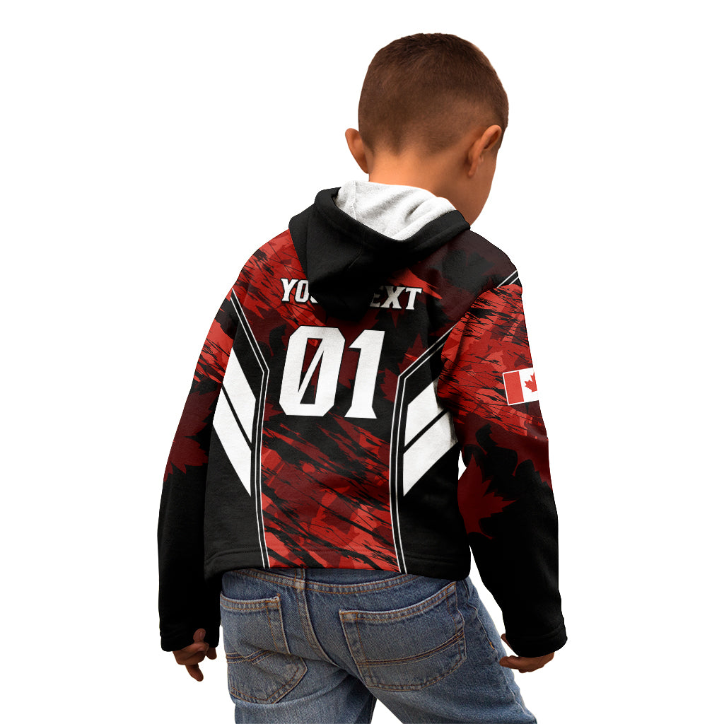 Personalised Canada Soccer Kid Hoodie Canadian Maple Sporty Style - Wonder Print Shop