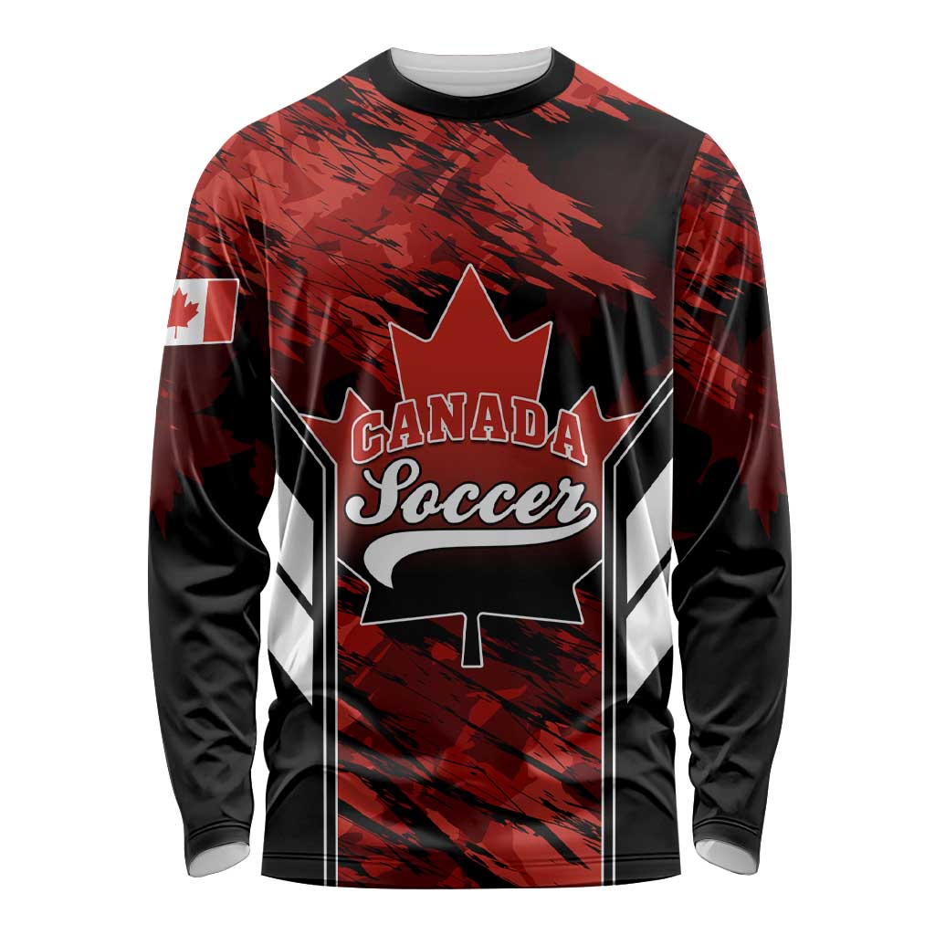 Personalised Canada Soccer Long Sleeve Shirt Canadian Maple Sporty Style LT01