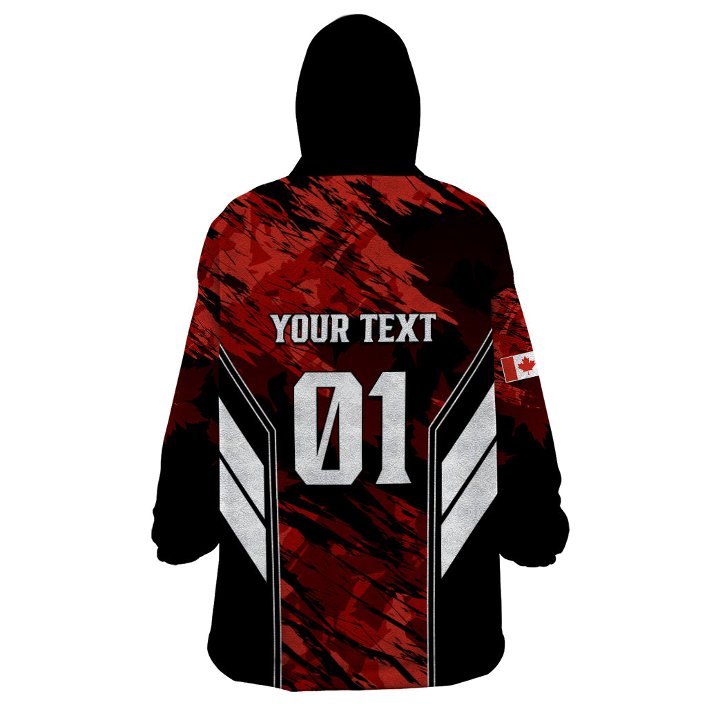 Personalised Canada Soccer Wearable Blanket Hoodie Canadian Maple Sporty Style - Wonder Print Shop