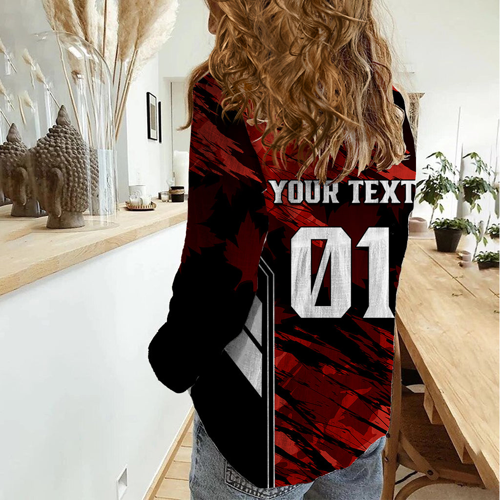Personalised Canada Soccer Women Casual Shirt Canadian Maple Sporty Style - Wonder Print Shop