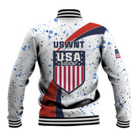 United States Soccer Baseball Jacket USA Coat Of Arms Sporty Style - Wonder Print Shop