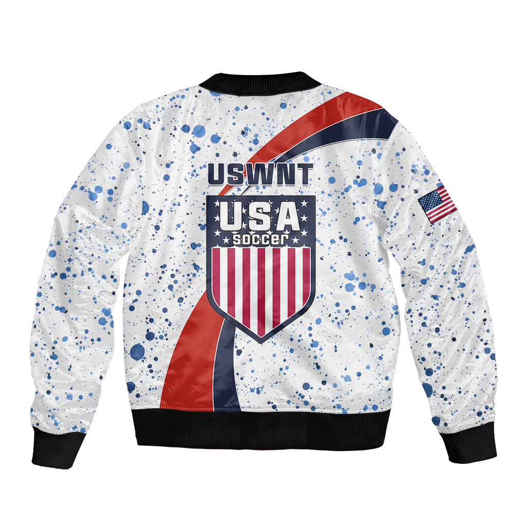 United States Soccer Bomber Jacket USA Coat Of Arms Sporty Style - Wonder Print Shop