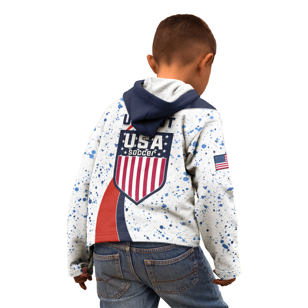 United States Soccer Kid Hoodie USA Coat Of Arms Sporty Style - Wonder Print Shop