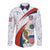 United States Soccer Long Sleeve Button Shirt USA Coat Of Arms Sporty Style - Wonder Print Shop