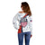 United States Soccer Off Shoulder Sweater USA Coat Of Arms Sporty Style - Wonder Print Shop