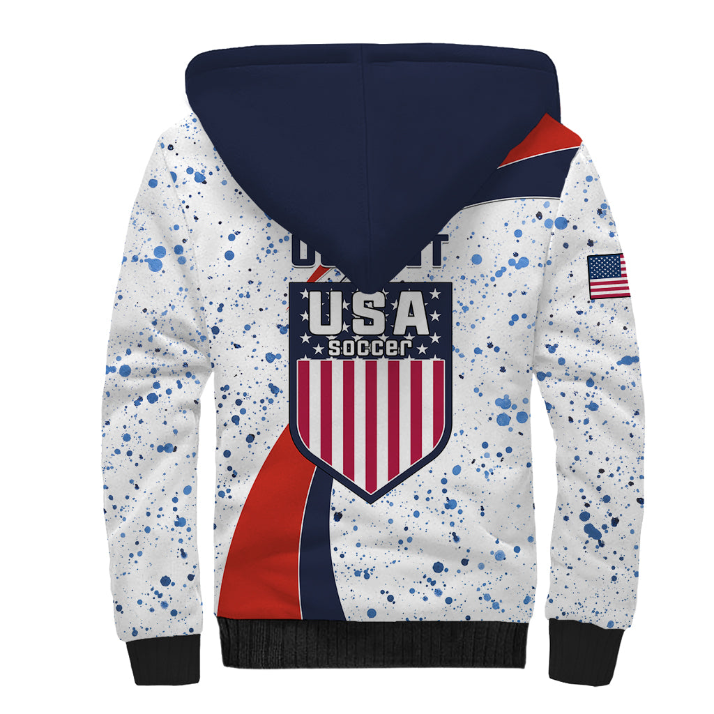 United States Soccer Sherpa Hoodie USA Coat Of Arms Sporty Style - Wonder Print Shop