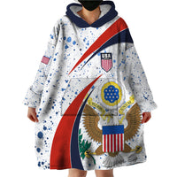 United States Soccer Wearable Blanket Hoodie USA Coat Of Arms Sporty Style - Wonder Print Shop