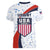 United States Soccer Women V Neck T Shirt USA Coat Of Arms Sporty Style - Wonder Print Shop