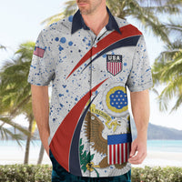 Personalised United States Soccer Hawaiian Shirt USA Coat Of Arms Sporty Style - Wonder Print Shop