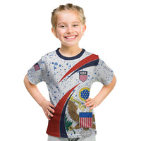 Personalised United States Soccer Kid T Shirt USA Coat Of Arms Sporty Style - Wonder Print Shop