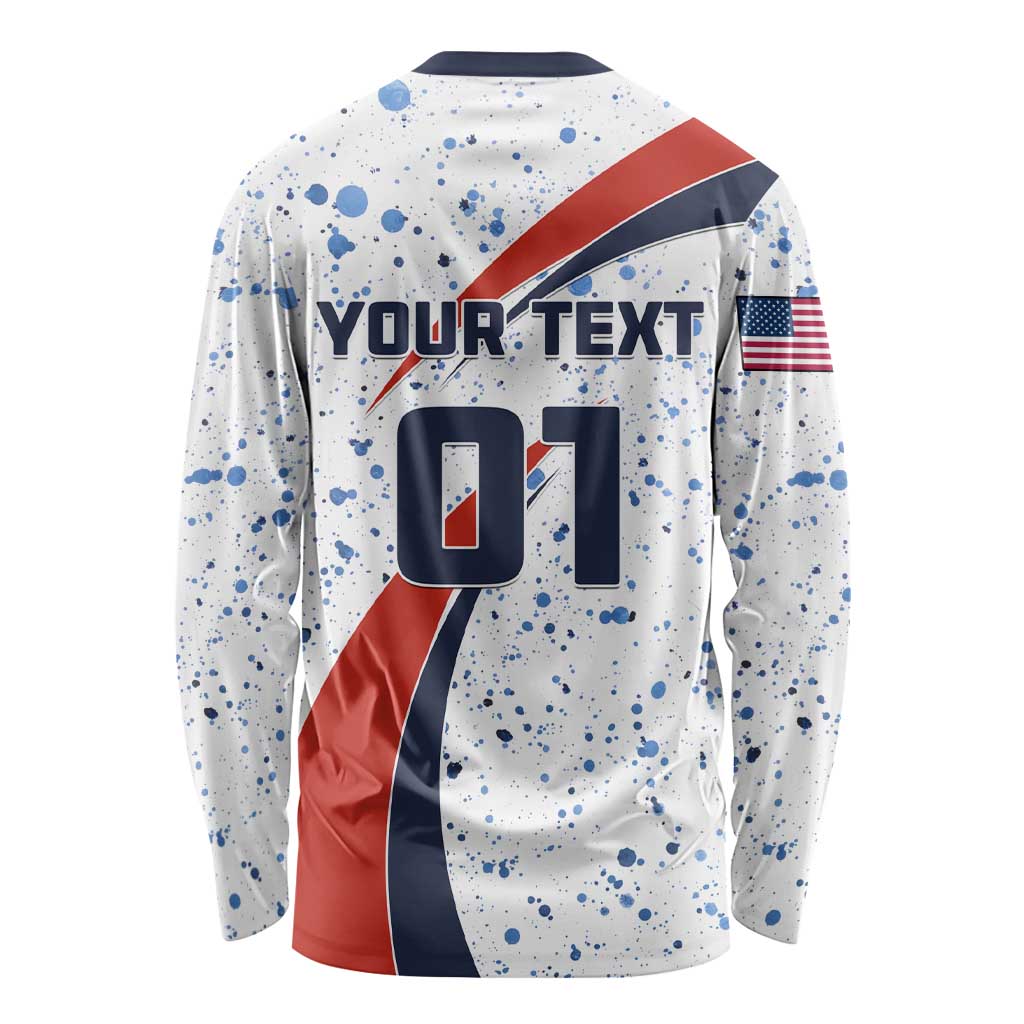 Personalised United States Soccer Long Sleeve Shirt USA Coat Of Arms Sporty Style LT01