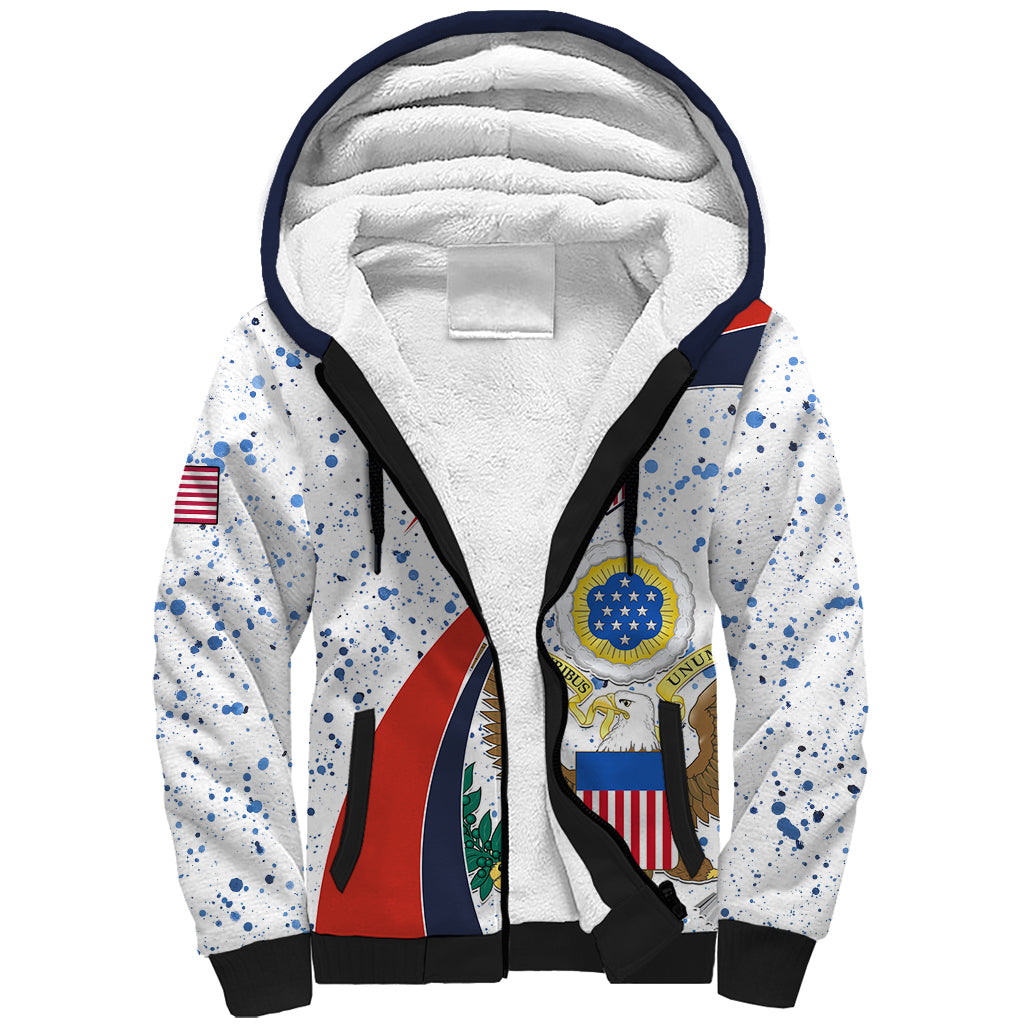Personalised United States Soccer Sherpa Hoodie USA Coat Of Arms Sporty Style - Wonder Print Shop