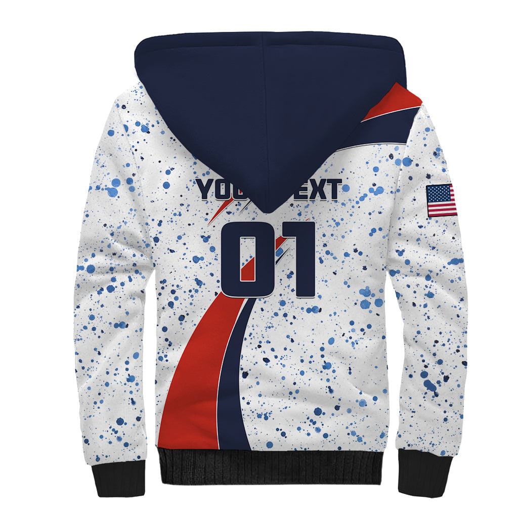 Personalised United States Soccer Sherpa Hoodie USA Coat Of Arms Sporty Style - Wonder Print Shop