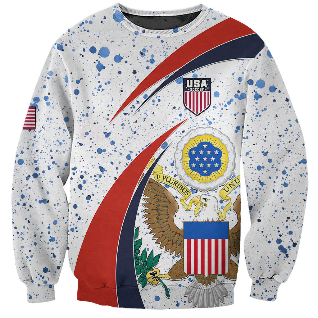 Personalised United States Soccer Sweatshirt USA Coat Of Arms Sporty Style - Wonder Print Shop