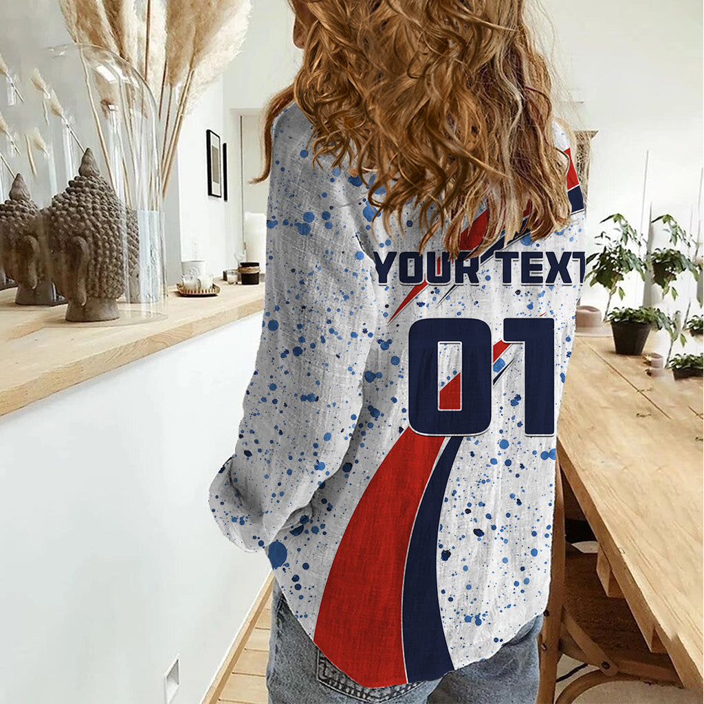 Personalised United States Soccer Women Casual Shirt USA Coat Of Arms Sporty Style - Wonder Print Shop