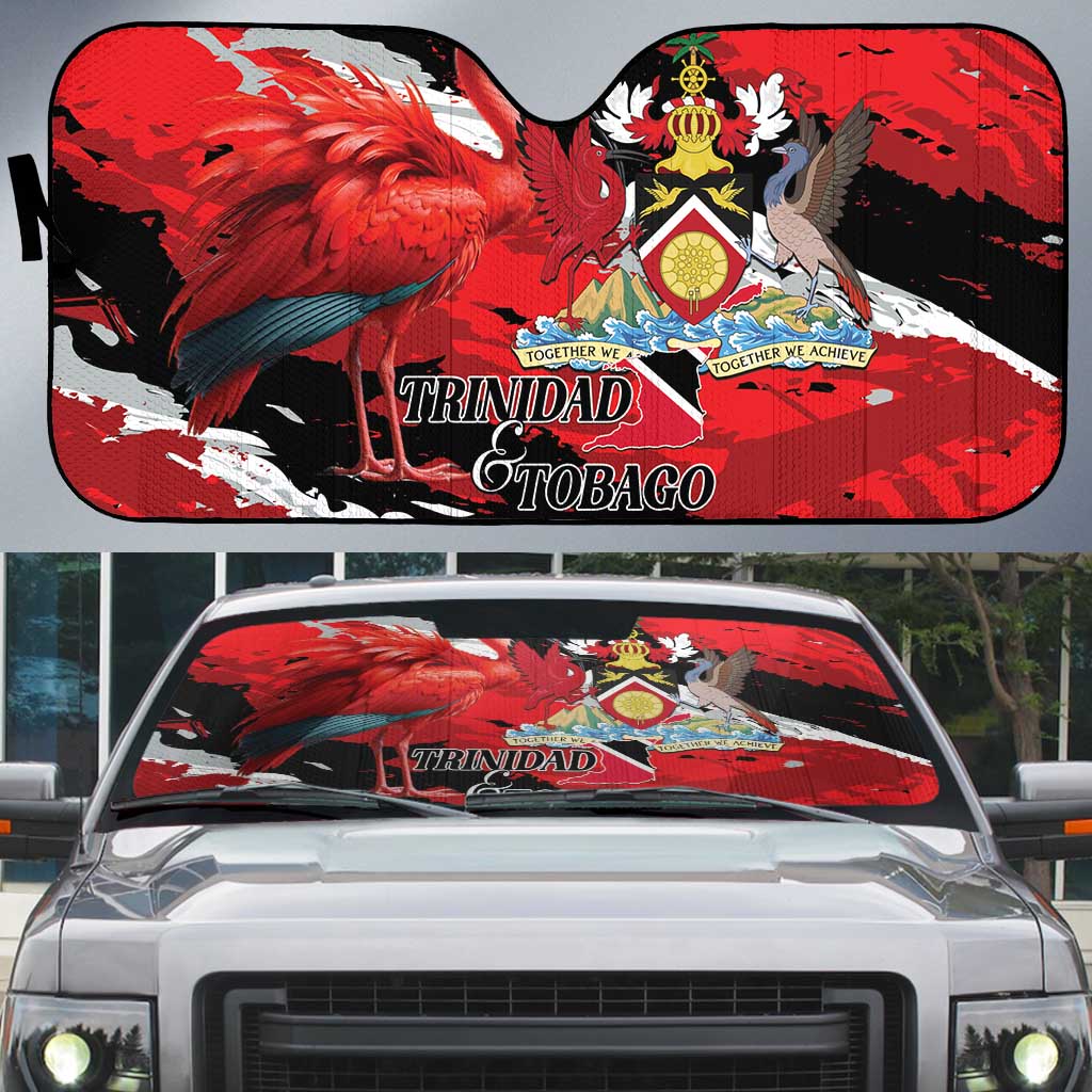 Trinidad And Tobago Scarlet Ibis Auto Sun Shade Special Stylized - Wonder Print Shop