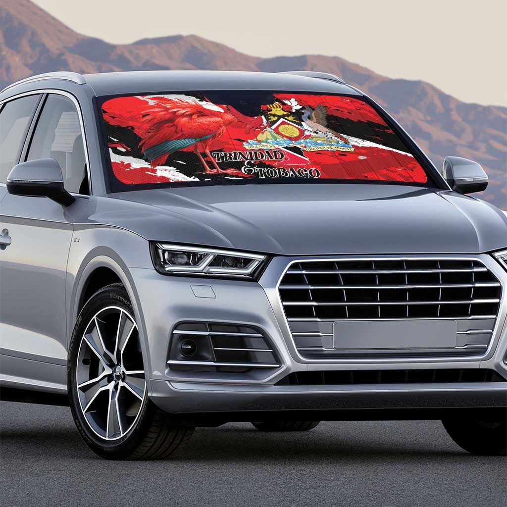 Trinidad And Tobago Scarlet Ibis Auto Sun Shade Special Stylized - Wonder Print Shop