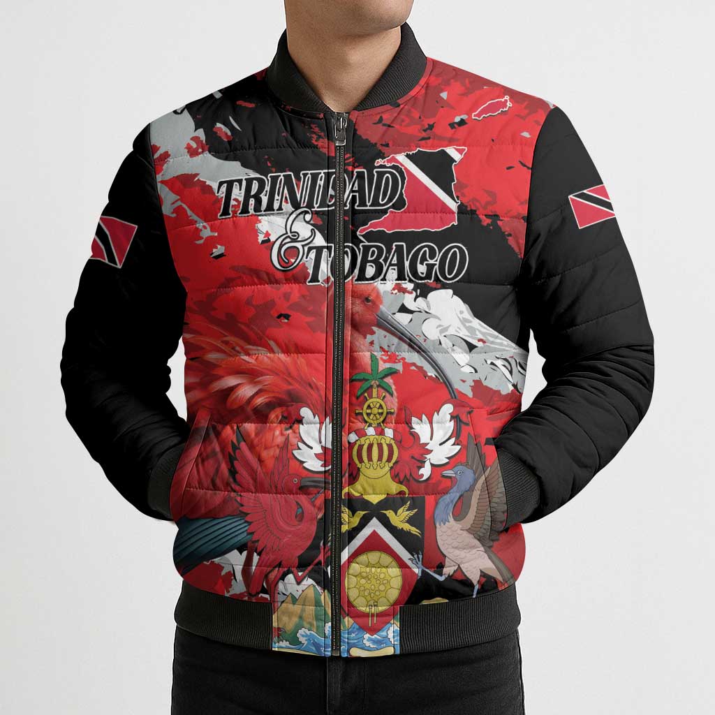 Personalized Trinidad And Tobago Scarlet Ibis Bomber Puffer Jacket Special Stylized - Wonder Print Shop