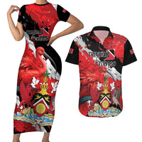 Personalized Trinidad And Tobago Scarlet Ibis Couples Matching Short Sleeve Bodycon Dress and Hawaiian Shirt Special Stylized - Wonder Print Shop