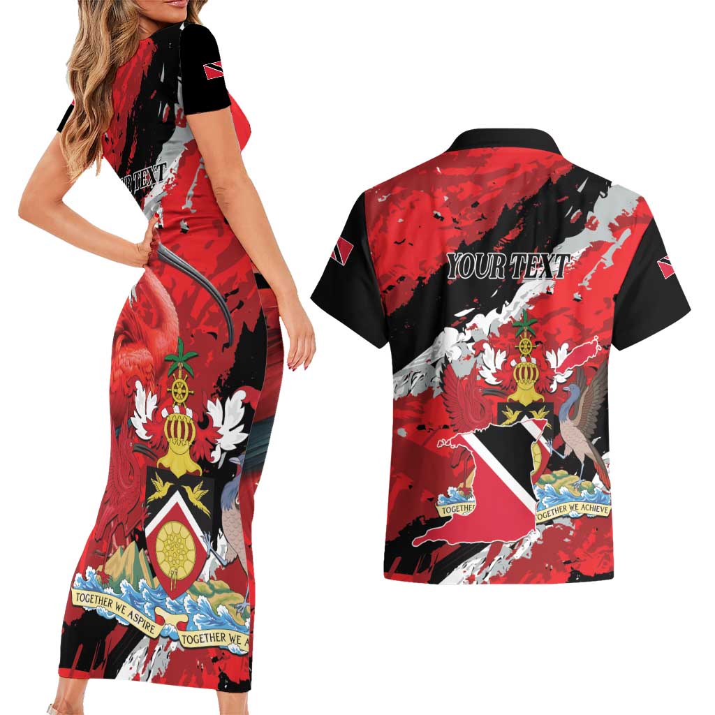 Personalized Trinidad And Tobago Scarlet Ibis Couples Matching Short Sleeve Bodycon Dress and Hawaiian Shirt Special Stylized - Wonder Print Shop