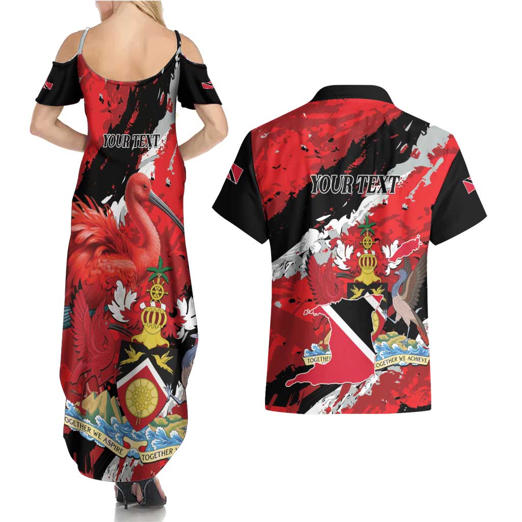 Personalized Trinidad And Tobago Scarlet Ibis Couples Matching Summer Maxi Dress and Hawaiian Shirt Special Stylized - Wonder Print Shop