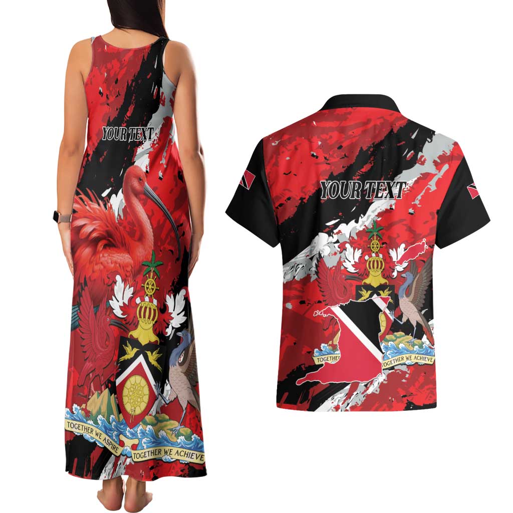 Personalized Trinidad And Tobago Scarlet Ibis Couples Matching Tank Maxi Dress and Hawaiian Shirt Special Stylized - Wonder Print Shop