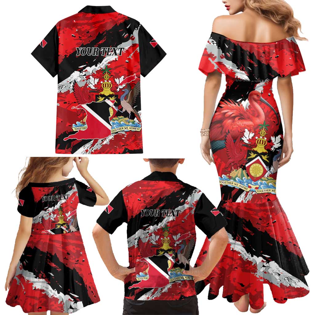 Personalized Trinidad And Tobago Scarlet Ibis Family Matching Mermaid Dress and Hawaiian Shirt Special Stylized - Wonder Print Shop