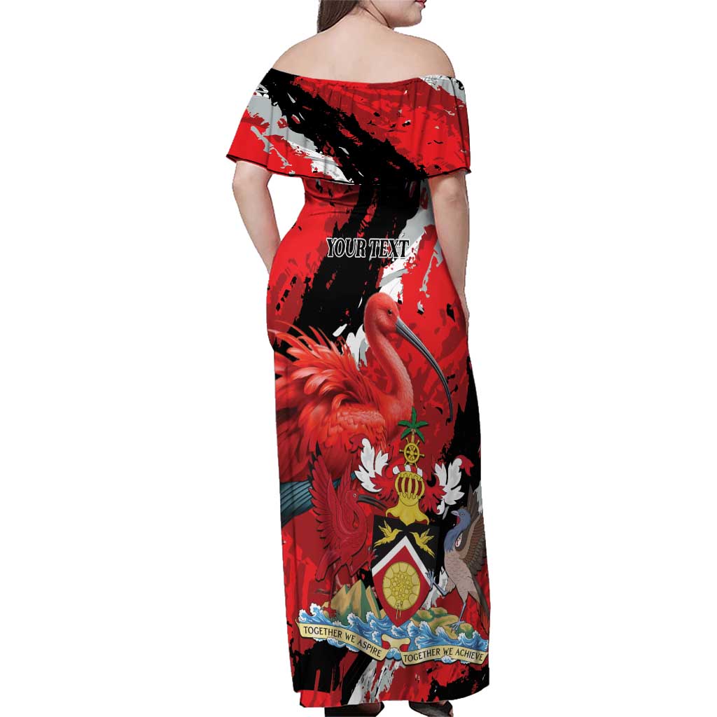 Personalized Trinidad And Tobago Scarlet Ibis Family Matching Off Shoulder Maxi Dress and Hawaiian Shirt Special Stylized - Wonder Print Shop