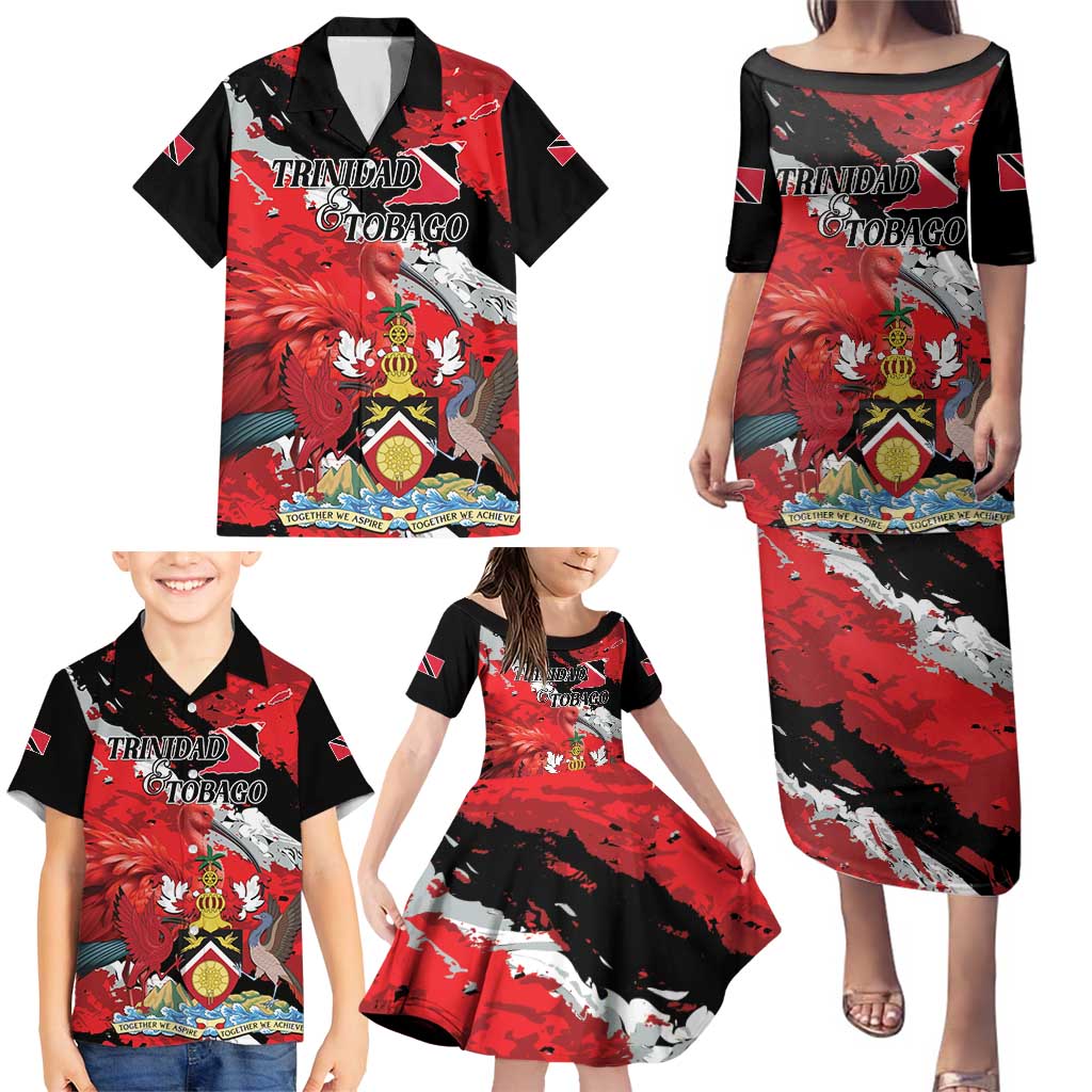 Personalized Trinidad And Tobago Scarlet Ibis Family Matching Puletasi and Hawaiian Shirt Special Stylized - Wonder Print Shop