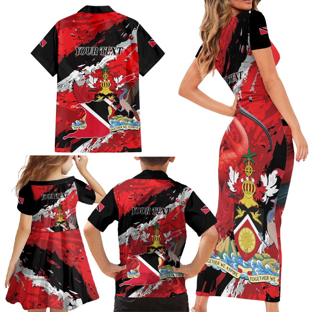 Personalized Trinidad And Tobago Scarlet Ibis Family Matching Short Sleeve Bodycon Dress and Hawaiian Shirt Special Stylized - Wonder Print Shop